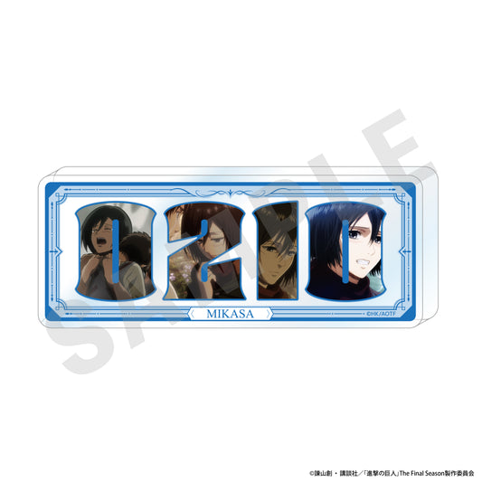 Attack on Titan Number Acrylic Plate Mikasa — import anime figures wholesale from Japan