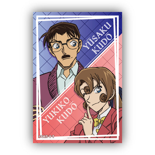 Detective Conan Square Can Badge Vol. 4 Kudo Yusaku & Kudo Yukiko — anime collectibles bulk distributor