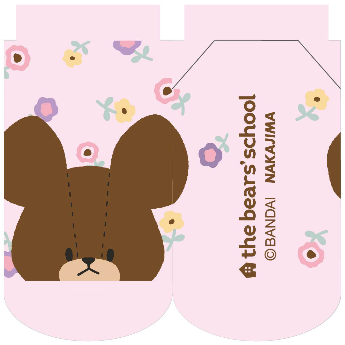 くまのがっこう キッズソックス 小花柄 PK