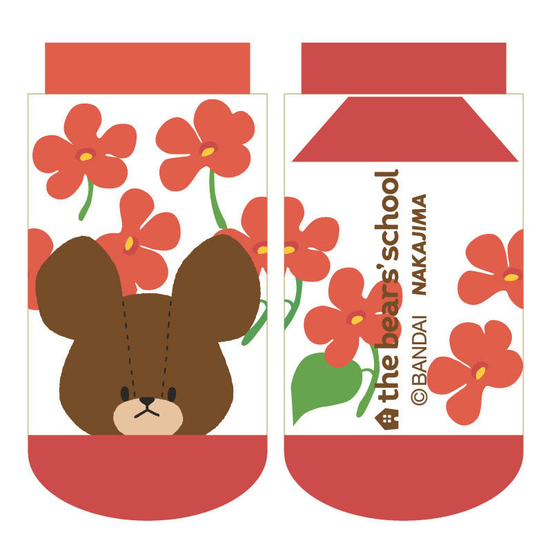くまのがっこう レトロガーリー キッズソックス 花柄