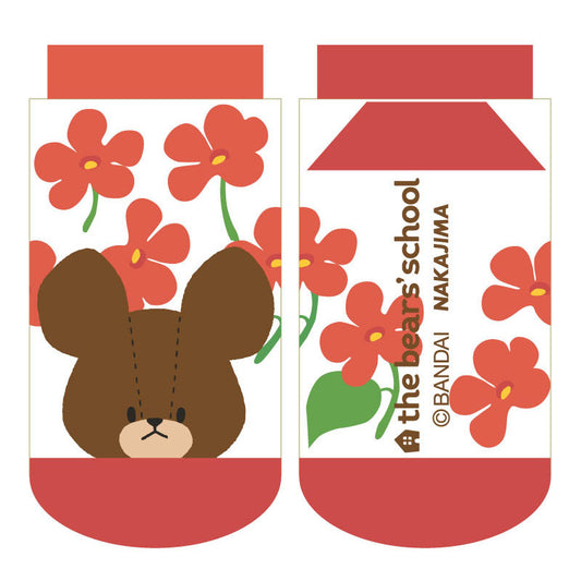 くまのがっこう レトロガーリー キッズソックス 花柄
