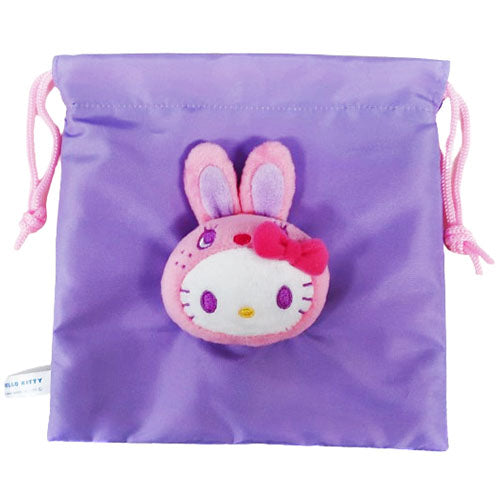 ハローキティ カラフルバニーボアフェイス巾着 ＰＵ