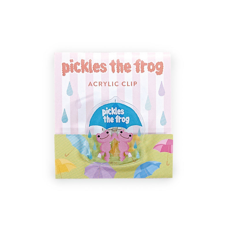 かえるのピクルス アクリルクリップ umbrella sky ピンク (株)ジェイ・エム