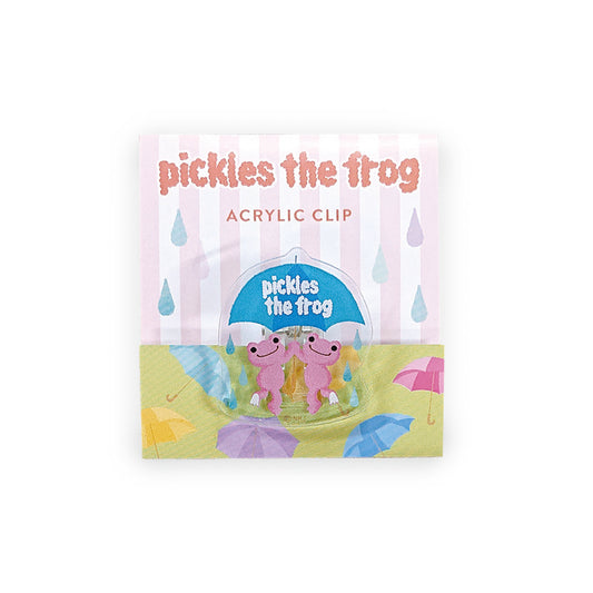 かえるのピクルス アクリルクリップ umbrella sky ピンク (株)ジェイ・エム