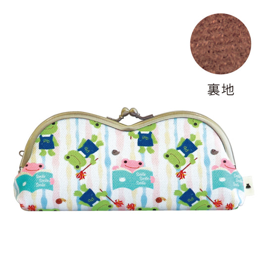 かえるのピクルス 山型がま口メガネケース ストライプ 秀和㈱