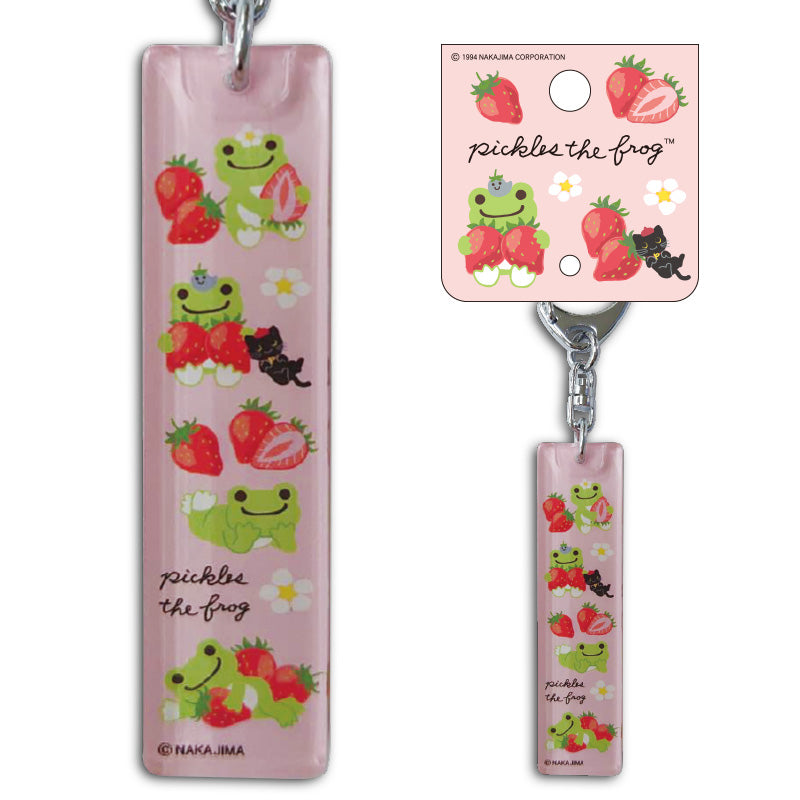 かえるのピクルス アクリルスティックキーホルダー いちご (株)牛久保工芸社