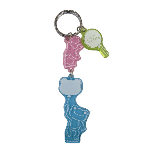 かえるのピクルス　クリアアクリル3連キーホルダー バルーン  (株)牛久保工芸社