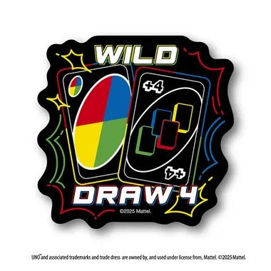 【メーカー取寄】ダイカットステッカーミニ WILD・DRAW4 UNO