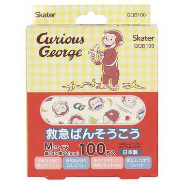 【メーカー取寄】ＱＱＢ１００ 救急ばんそうこうＭ おさるのジョージ
