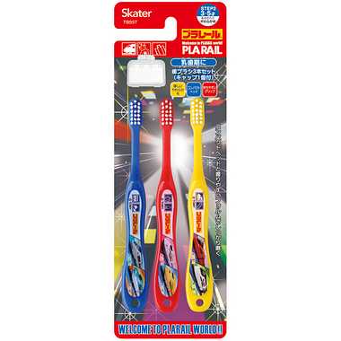 【メーカー取寄】ＴＢ５ＳＴ 園児用歯ブラシ3Pキャップ付 プラレール23