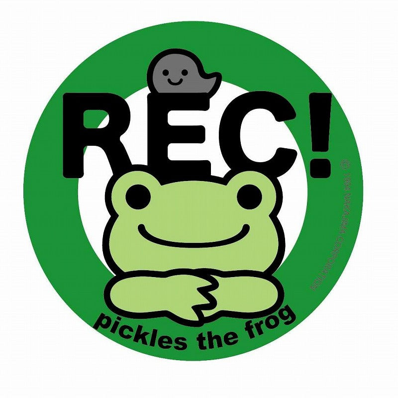 かえるのピクルス ステッカー ＲＥＣ 緑 （株）東洋マーク製作所