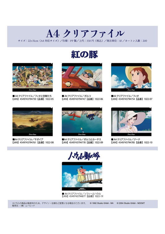 ハウルの動く城 紅の豚 クリアファイル