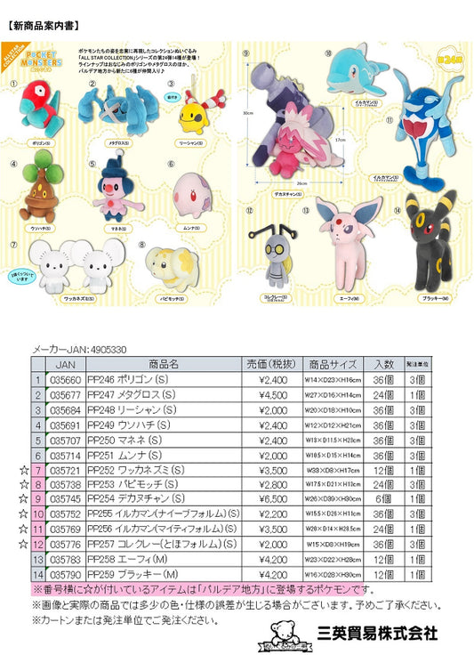 ポケットモンスター ALL STAR COLLECTION ぬいぐるみ  (KO)