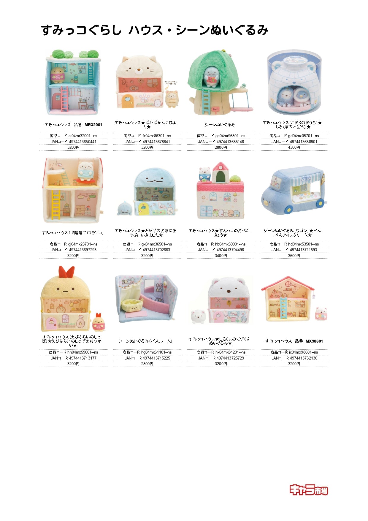 【取寄せ商品】すみっコぐらし ハウス・シーンぬいぐるみ